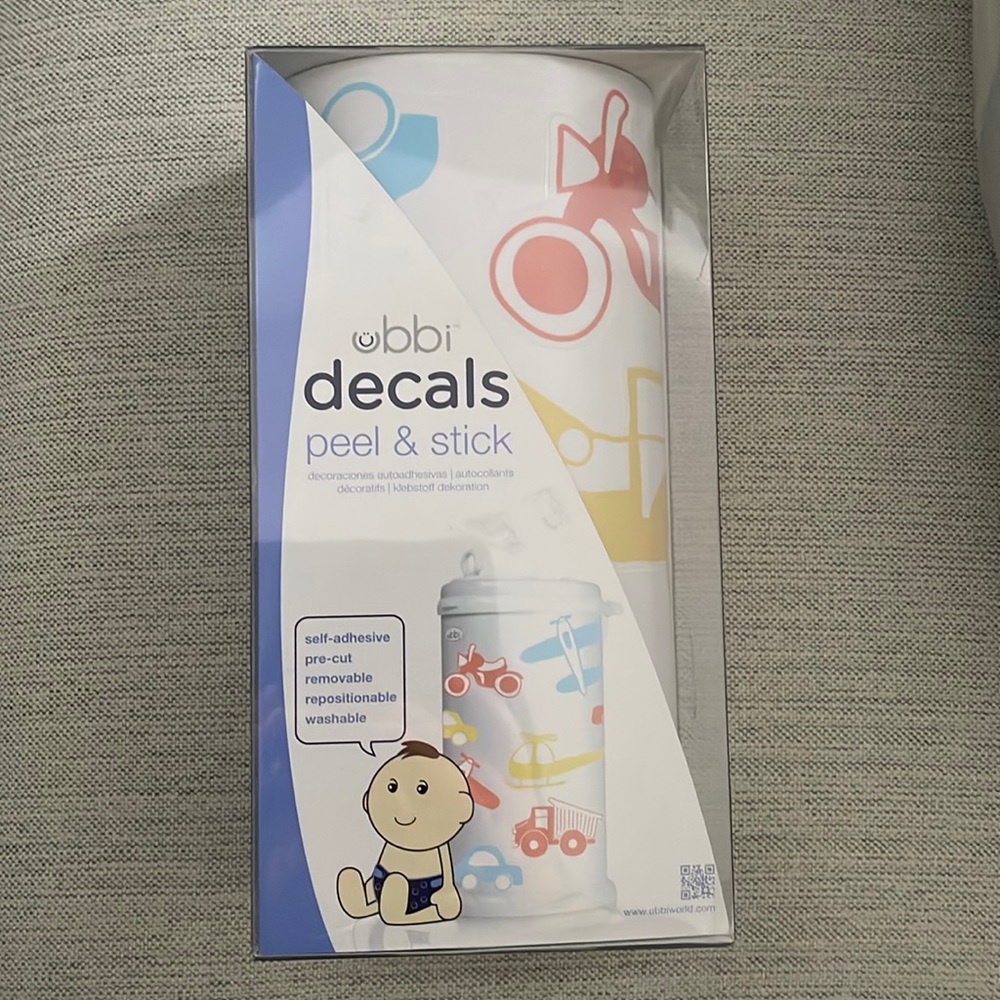 ubbi Diaper Pail Peel & Stick Decals Transportation Theme